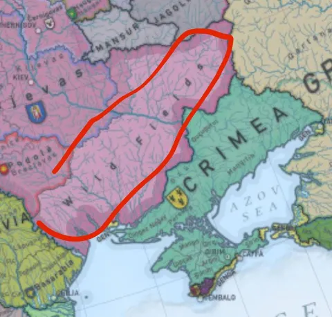 Ukraine marked as Wild Fields