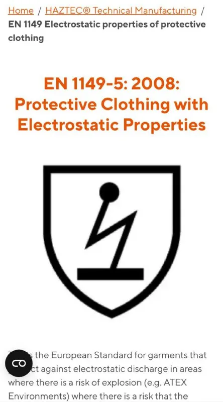 Electrostatic Protective Clothing Symbol