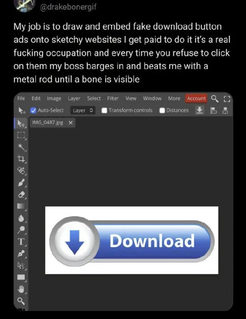 Fake Download Button Job