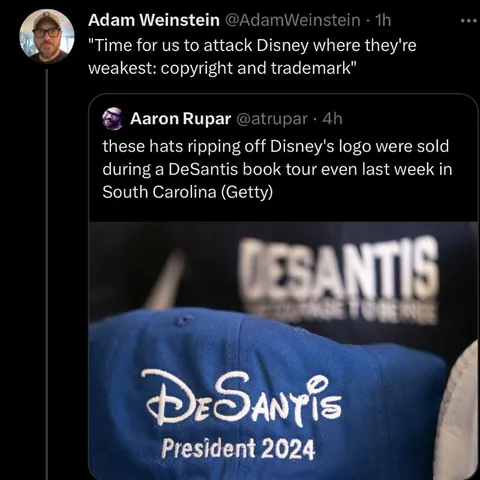 DeSantis Disney Logo Hats