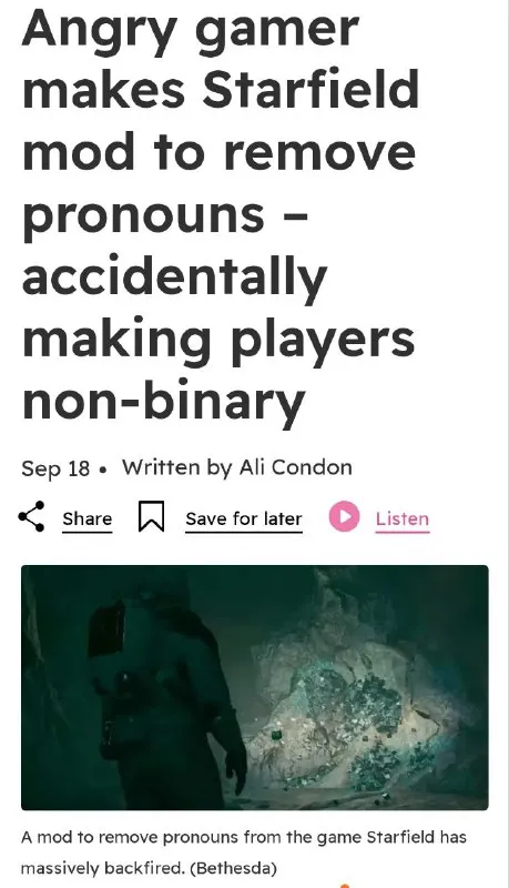 Starfield Pronoun Mod Backfires
