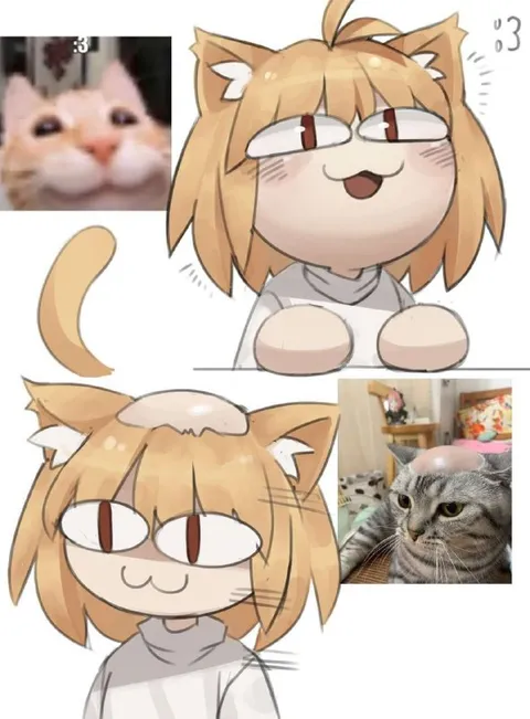 Кошка с выражением :3