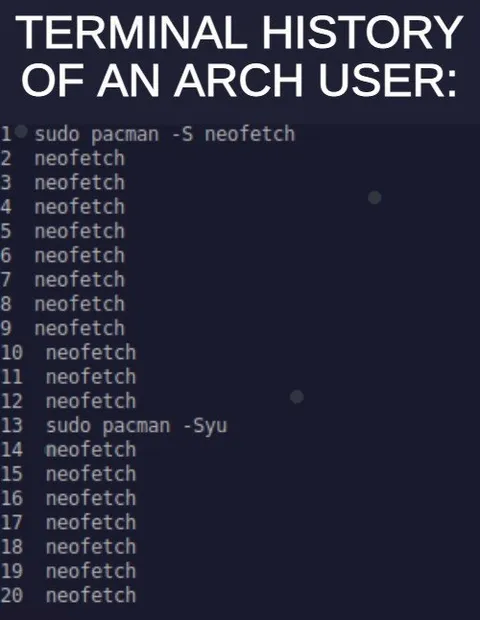 Terminal History of an Arch User