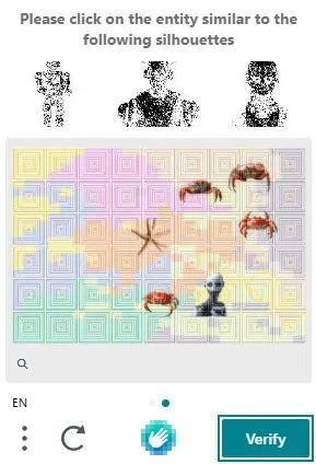 Impossible Bug Silhouette CAPTCHA