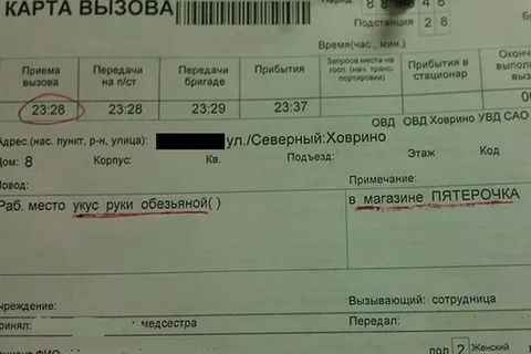 Укус обезьяной в Пятёрочке