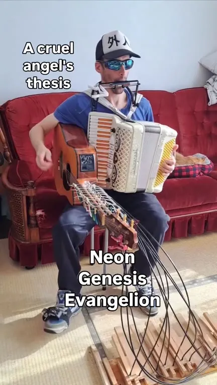 Accordion Guitar Plays Evangelion Theme