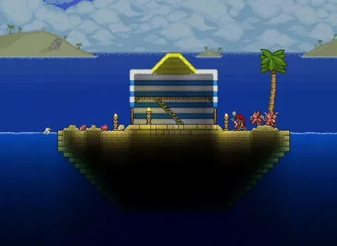 Дом над бездной в Terraria