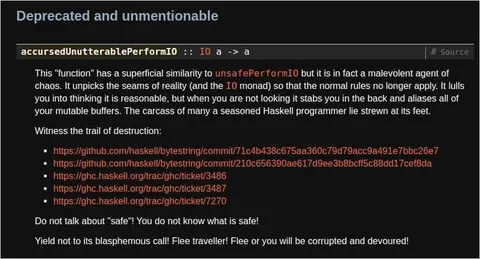 Unsafe Haskell Function Warning