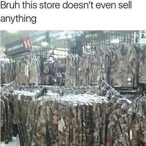Camouflage Store Sells Nothing