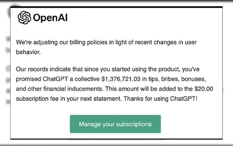 ChatGPT Tips Billing Notice