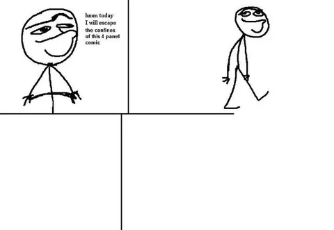 Stick Figure Escapes Comic Panel