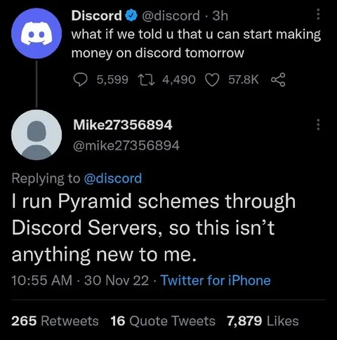 Discord Pyramid Scheme Reply
