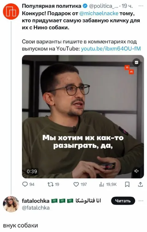 Внук собаки и смешная кличка