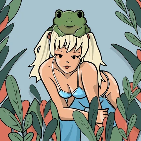 Лягушка на голове девушки