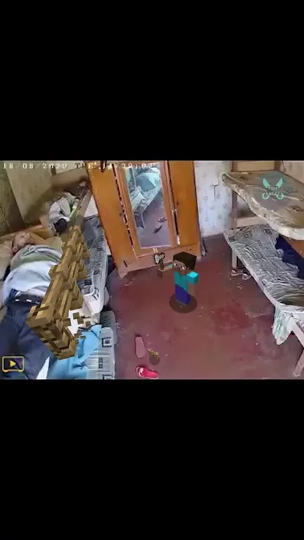 Майнкрафтный человек с кровати