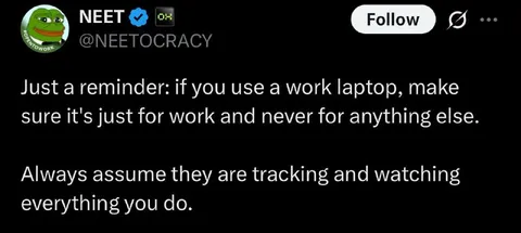 Work Laptop Is Always Watching
