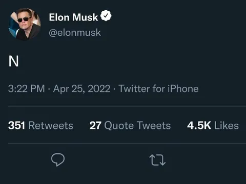Elon Musk Tweets N