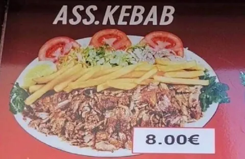 Ass Kebab Menu Sign