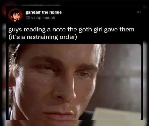 Patrick Bateman Reads the Restraining Order