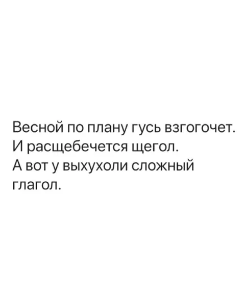 У выхухоли сложный глагол