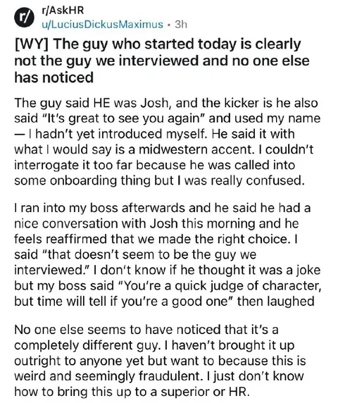 The Interviewed Guy Was Replaced