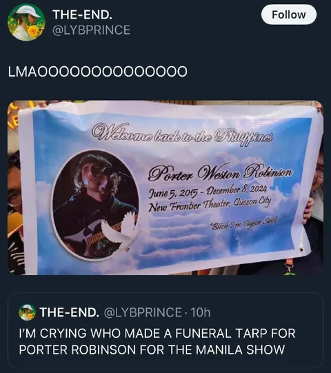 Porter Robinson Funeral Banner