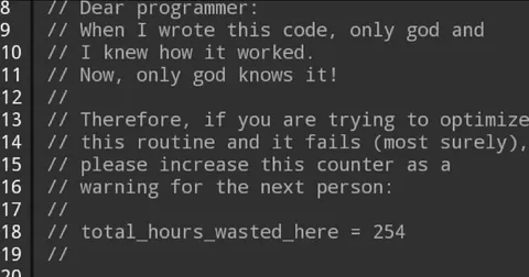 Dear Programmer Legacy Code Warning