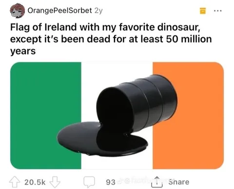 Favorite Dinosaur on the Irish Flag
