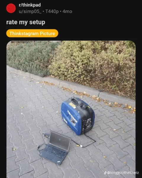 Outdoor Generator Laptop Setup