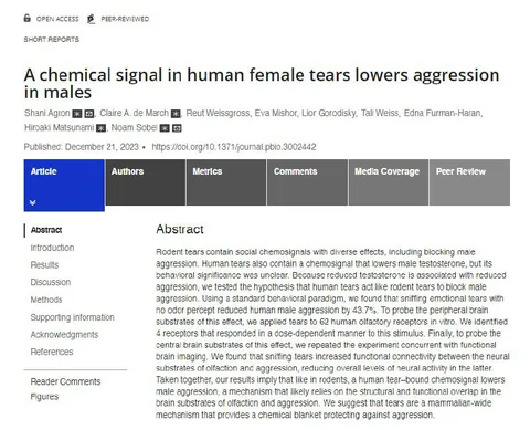 Chemical Signal in Human Tears