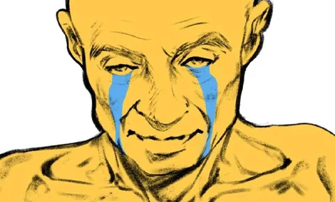 Жёлтый плачущий мужчина