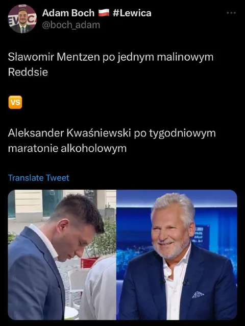 Mentzen kontra Kwaśniewski po alkoholu