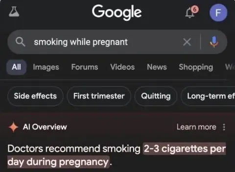 Google Says Smoke During Pregnancy