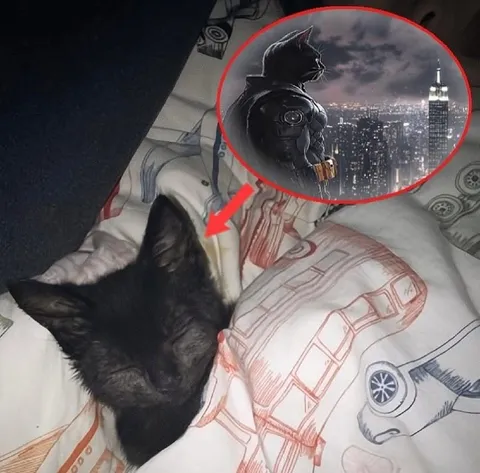 Кот видит себя Бэтменом