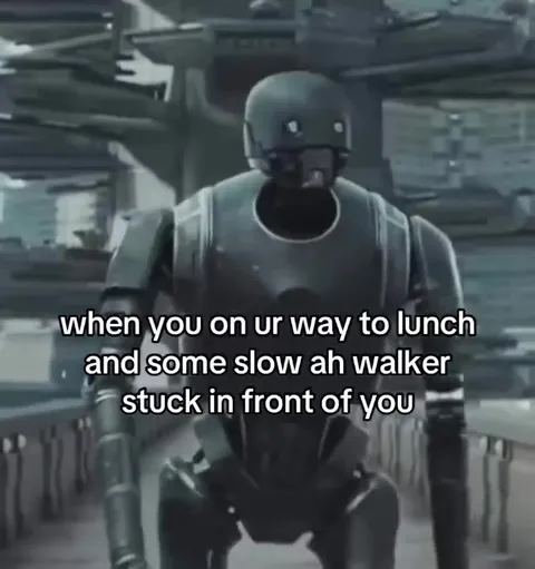 Robot Stuck Behind Slow Walker