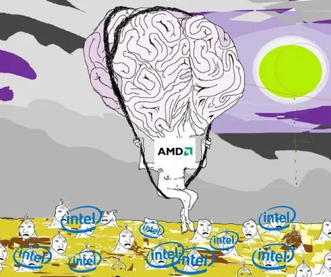 AMD balloon over Intel crowd