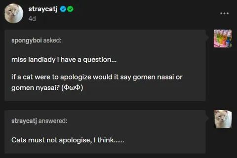 Cats Must Not Apologise