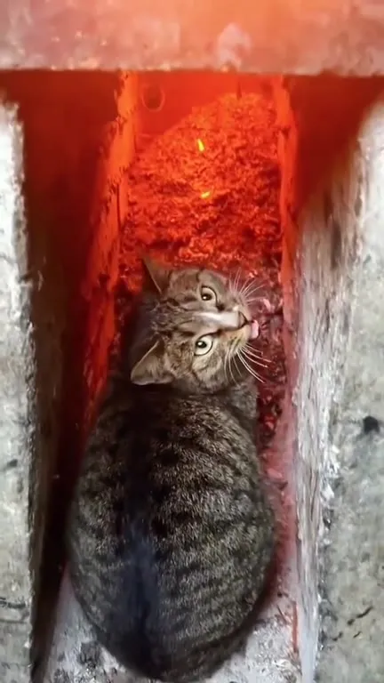 Кот у раскалённой печи