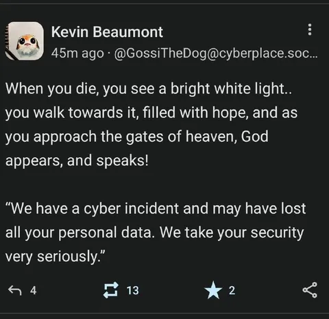 Heaven Has a Cyber Incident