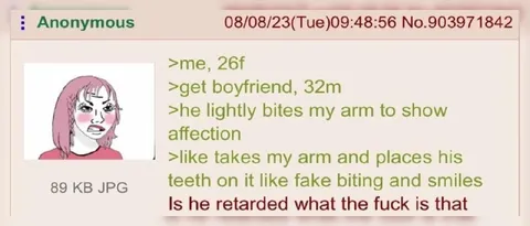 Girlfriend Bites Arm Affectionately