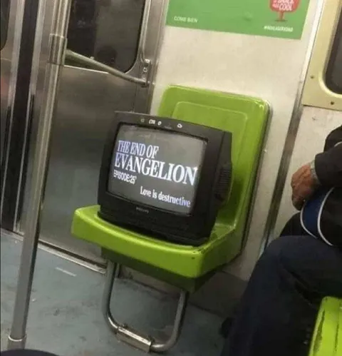 The End of Evangelion on the Subway