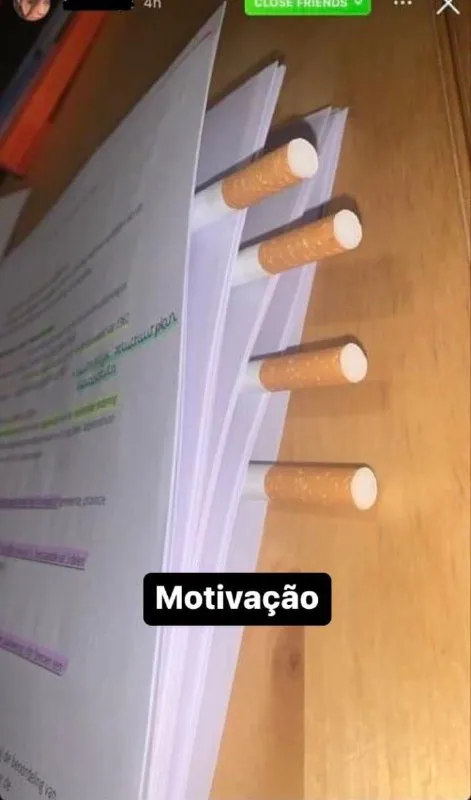 Cigarros como motivação