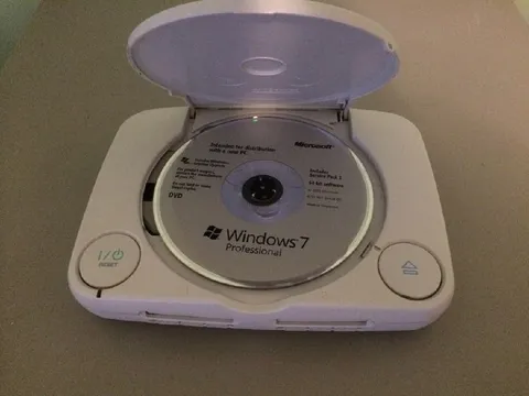 Windows 7 Disc in a PlayStation