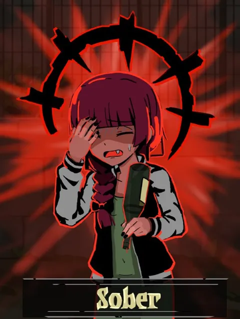 Sober crying anime girl