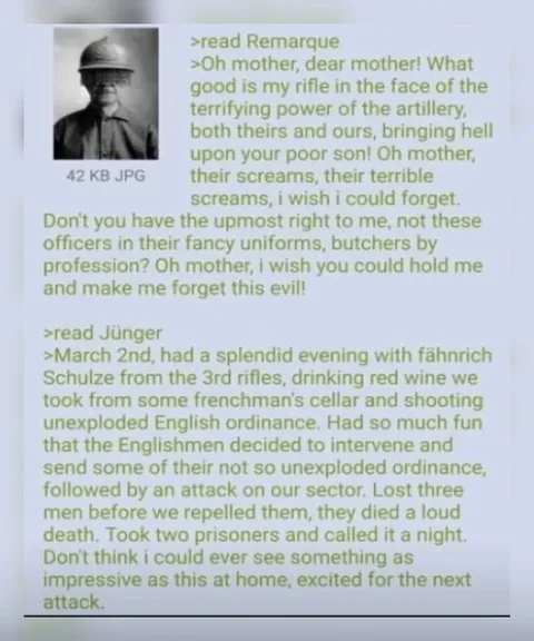 Remarque Versus Jünger