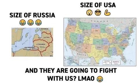 Russia and USA Size Comparison