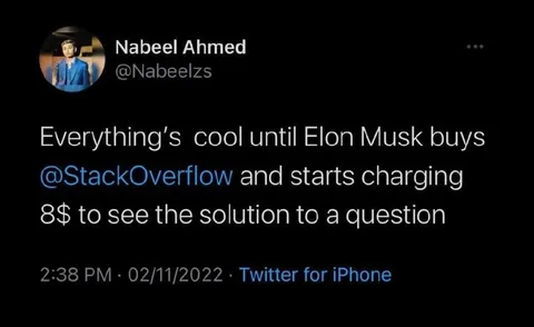 Elon Musk Charges for Stack Overflow