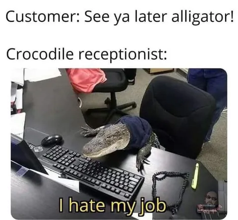 Crocodile Receptionist Hates His Job