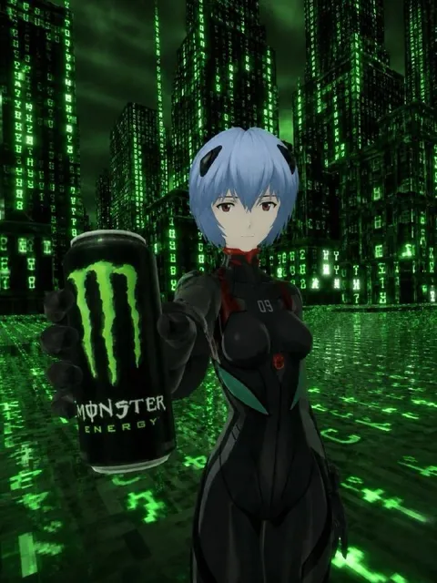 Rei Ayanami Offers Monster Energy
