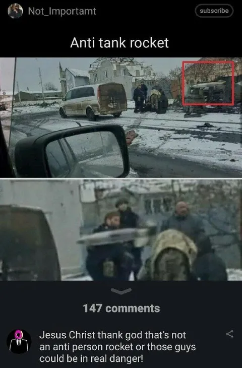 Anti-Tank Rocket Almost Hits Guys